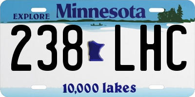 MN license plate 238LHC