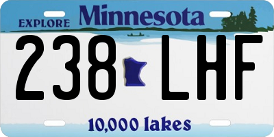 MN license plate 238LHF
