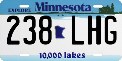MN license plate 238LHG