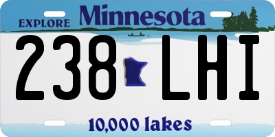 MN license plate 238LHI
