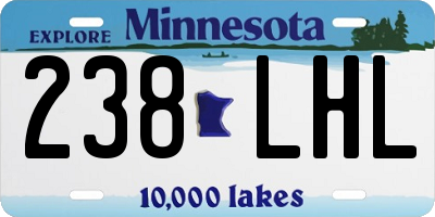 MN license plate 238LHL