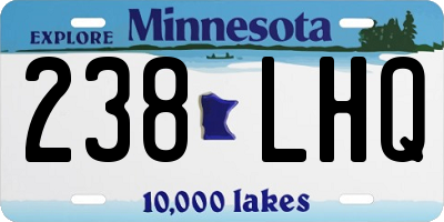 MN license plate 238LHQ