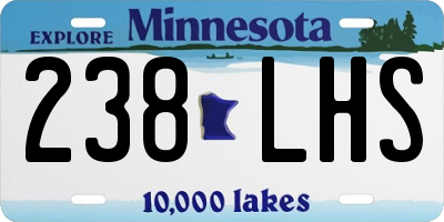 MN license plate 238LHS