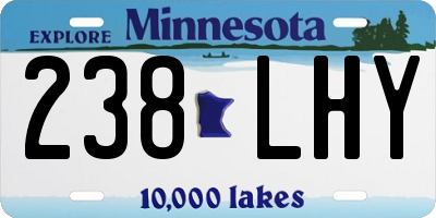 MN license plate 238LHY