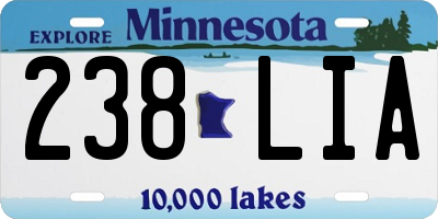 MN license plate 238LIA