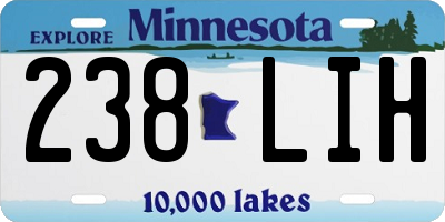 MN license plate 238LIH