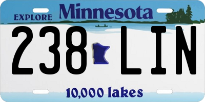 MN license plate 238LIN
