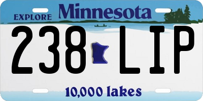 MN license plate 238LIP