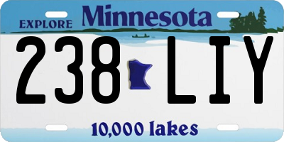 MN license plate 238LIY