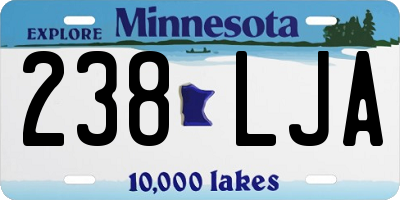 MN license plate 238LJA