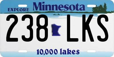 MN license plate 238LKS