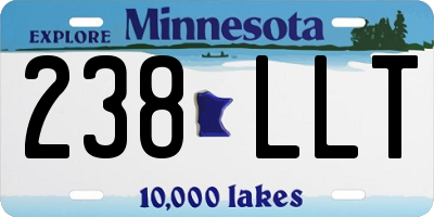 MN license plate 238LLT