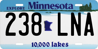 MN license plate 238LNA