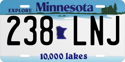 MN license plate 238LNJ