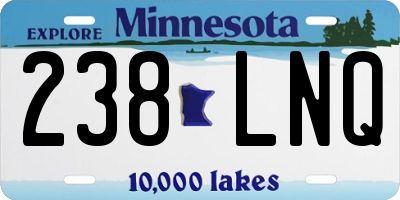 MN license plate 238LNQ