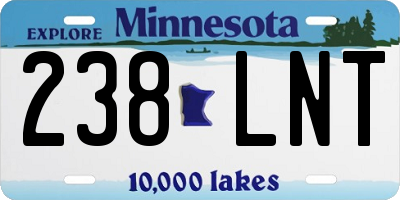 MN license plate 238LNT