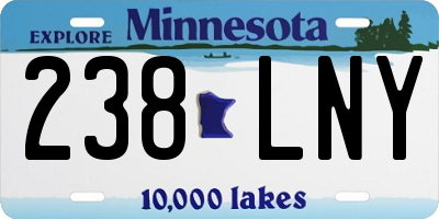 MN license plate 238LNY