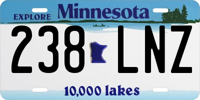 MN license plate 238LNZ