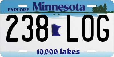 MN license plate 238LOG