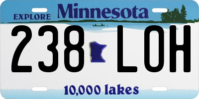 MN license plate 238LOH