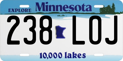 MN license plate 238LOJ