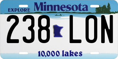 MN license plate 238LON