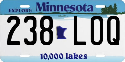 MN license plate 238LOQ