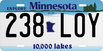 MN license plate 238LOY