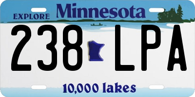 MN license plate 238LPA