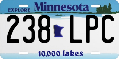 MN license plate 238LPC