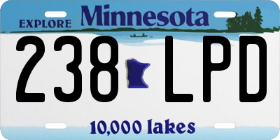 MN license plate 238LPD
