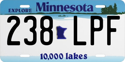 MN license plate 238LPF
