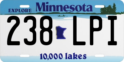 MN license plate 238LPI