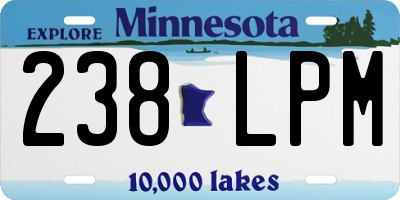 MN license plate 238LPM
