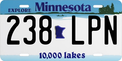 MN license plate 238LPN