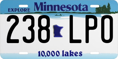 MN license plate 238LPO