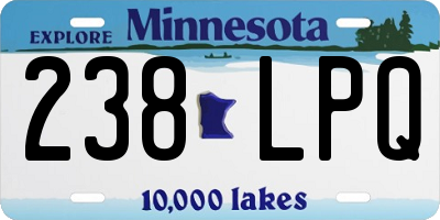 MN license plate 238LPQ