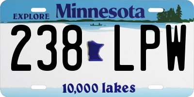 MN license plate 238LPW