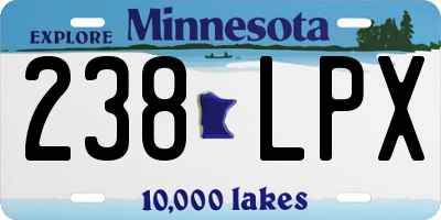 MN license plate 238LPX