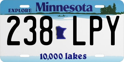 MN license plate 238LPY