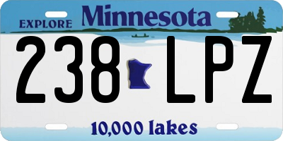 MN license plate 238LPZ