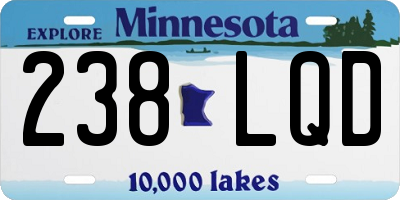 MN license plate 238LQD