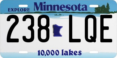 MN license plate 238LQE