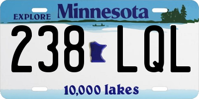MN license plate 238LQL