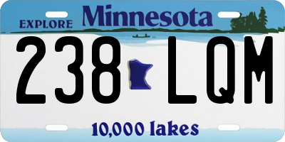 MN license plate 238LQM