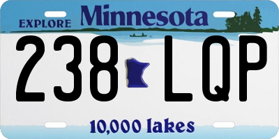 MN license plate 238LQP
