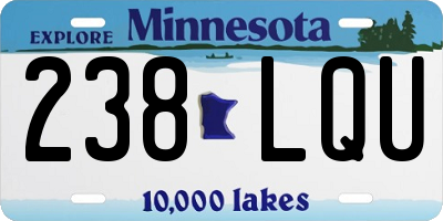 MN license plate 238LQU