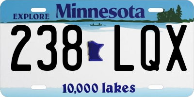 MN license plate 238LQX