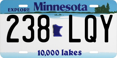 MN license plate 238LQY