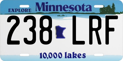 MN license plate 238LRF